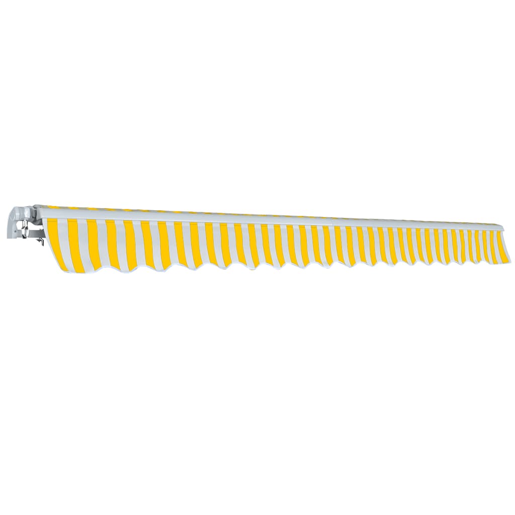 275574 vidaXL Folding Awning Manual Operated 400 cm Yellow/White (143031+143046)