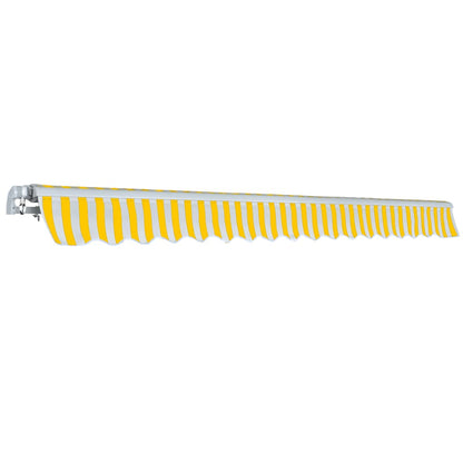 275574 vidaXL Folding Awning Manual Operated 400 cm Yellow/White (143031+143046)