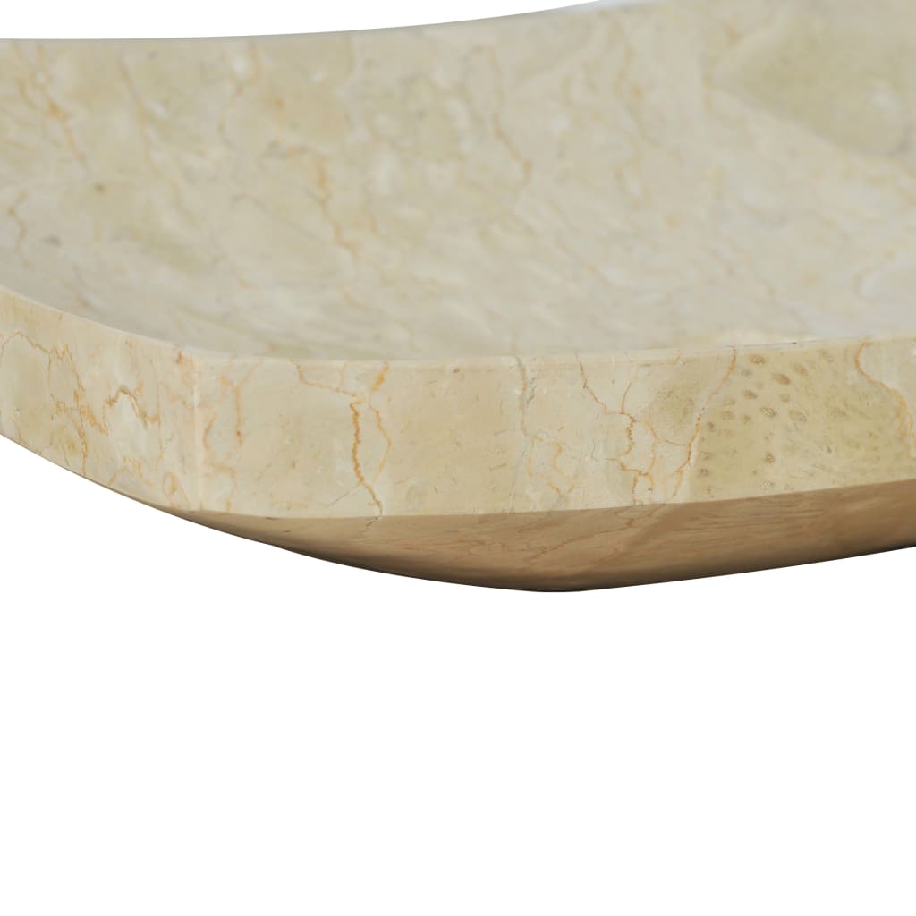 vidaXL Sink 50x35x12 cm Marble Cream