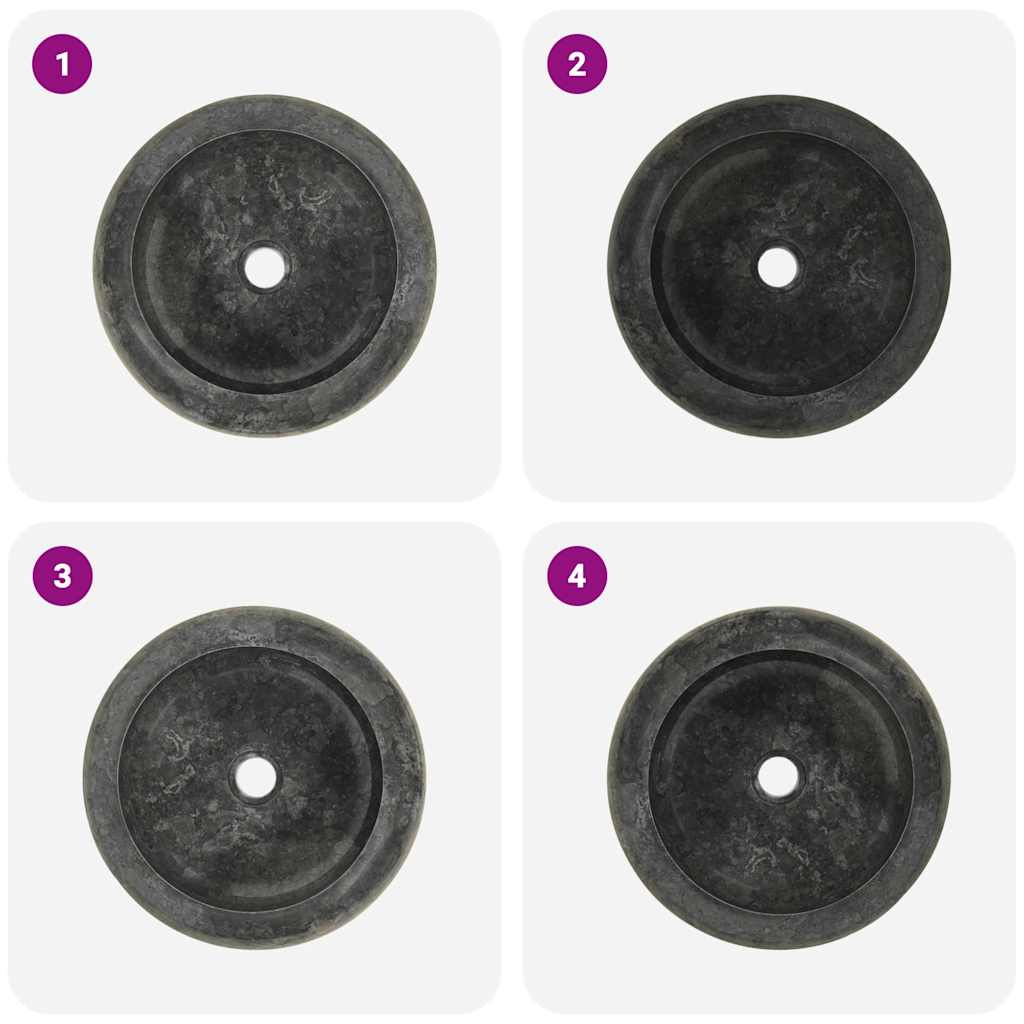 vidaXL Sink 40x12 cm Marble Black