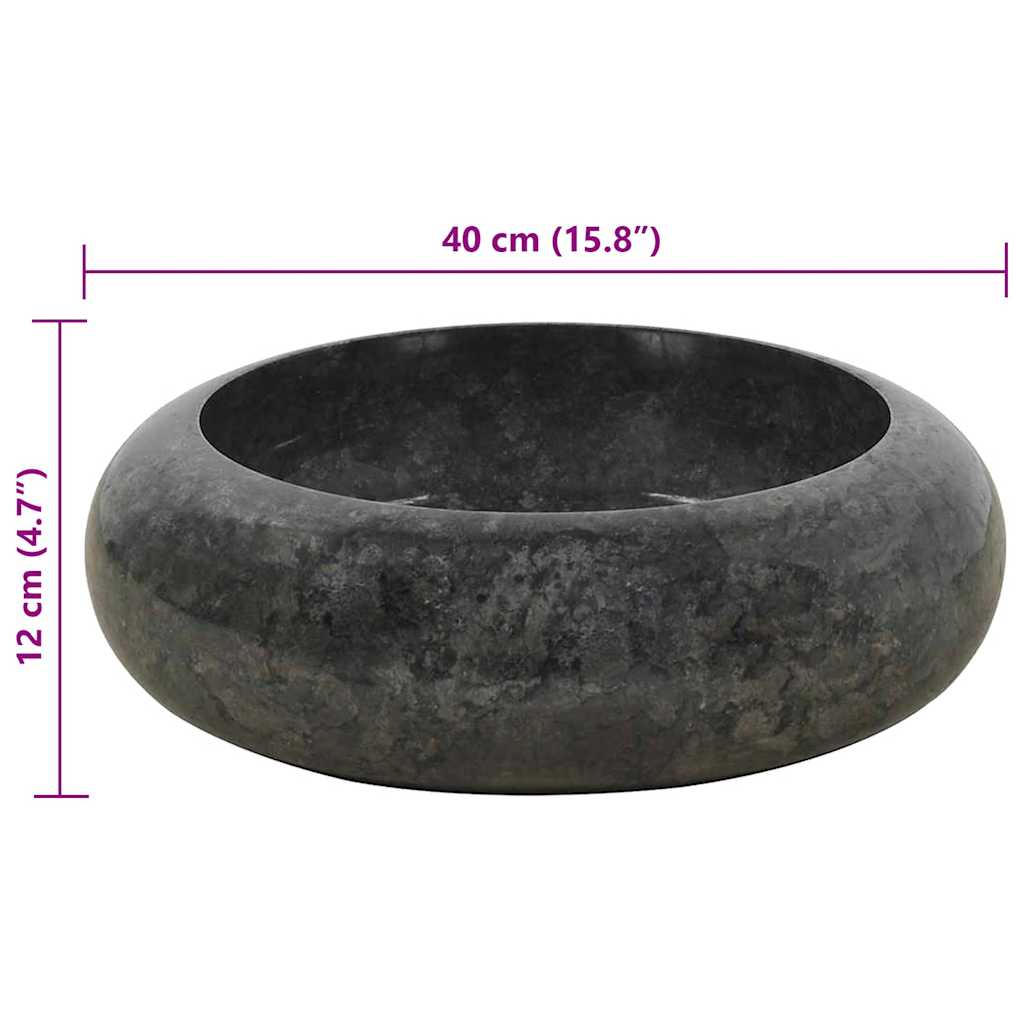 vidaXL Sink 40x12 cm Marble Black