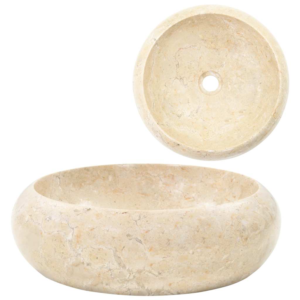 vidaXL Sink 40x12 cm Marble Cream