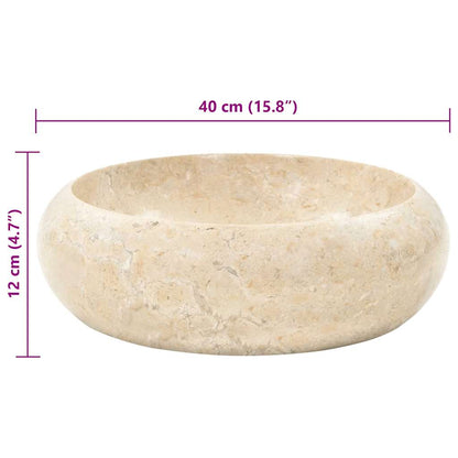vidaXL Sink 40x12 cm Marble Cream