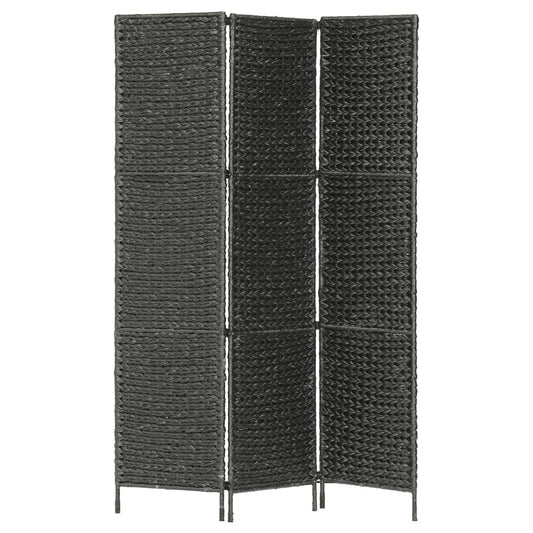 vidaXL 3-Panel Room Divider Black 116x160 cm Water Hyacinth