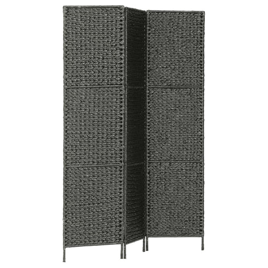 vidaXL 3-Panel Room Divider Black 116x160 cm Water Hyacinth