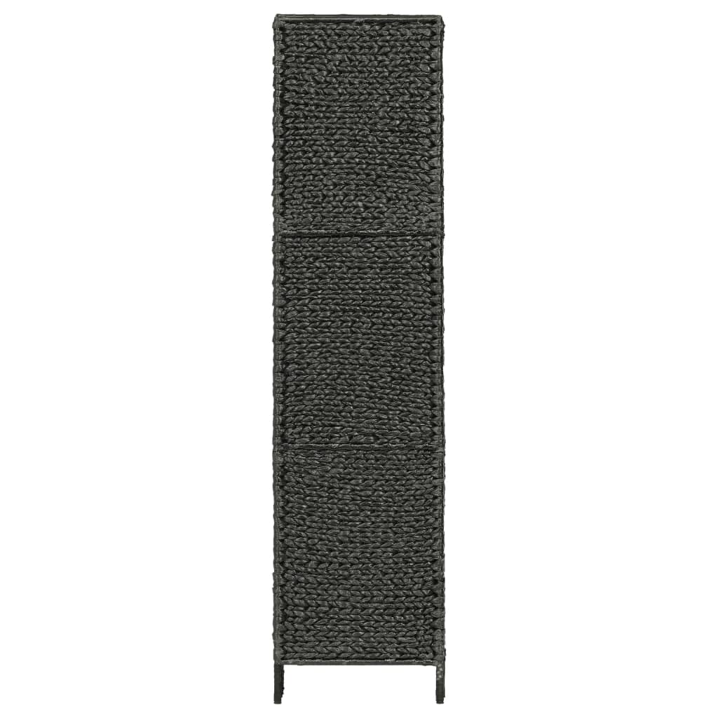 vidaXL 4-Panel Room Divider Black 154x160 cm Water Hyacinth
