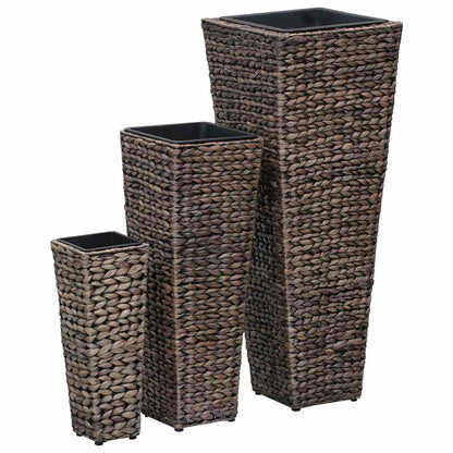45569 vidaXL Raised Beds 3 pcs Water Hyacinth Dark Brown