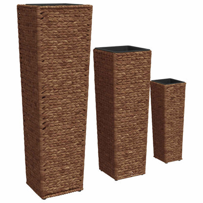 45569 vidaXL Raised Beds 3 pcs Water Hyacinth Dark Brown
