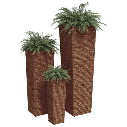 45569 vidaXL Raised Beds 3 pcs Water Hyacinth Dark Brown