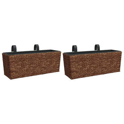 vidaXL Planters 2 pcs Water Hyacinth Brown