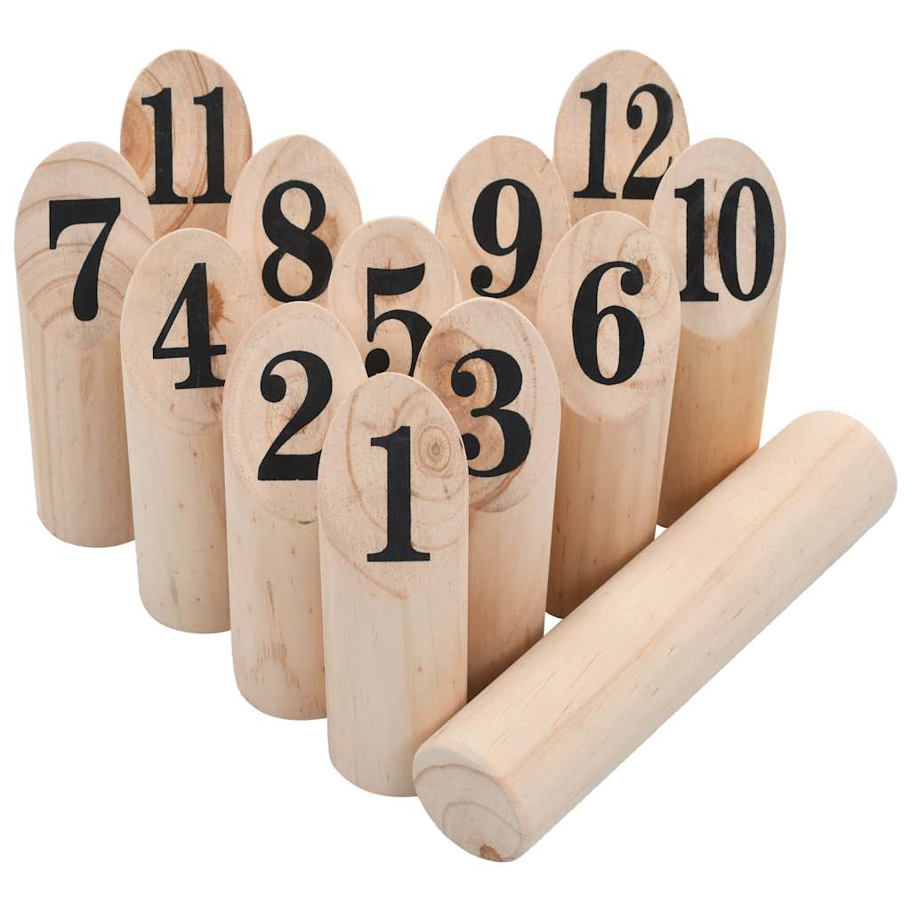 91804 vidaXL Number Kubb Game Set Wood