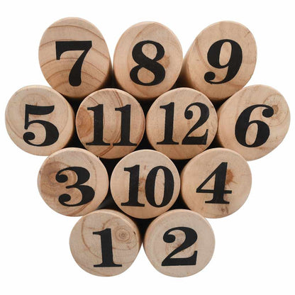 91804 vidaXL Number Kubb Game Set Wood