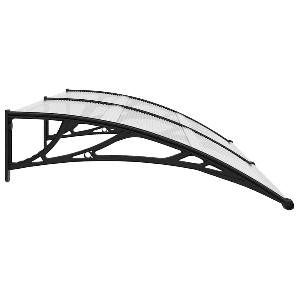 vidaXL Door Canopy | Black brackets, transparent sheets