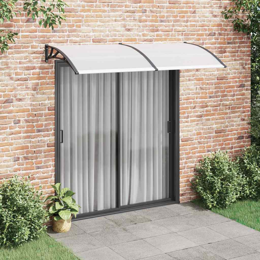 vidaXL Door Canopy | Black brackets, transparent sheets