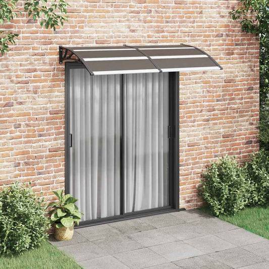 vidaXL Door Canopy | Black | Polycarbonate | 200x100cm |  Durable  | Door Canopy
