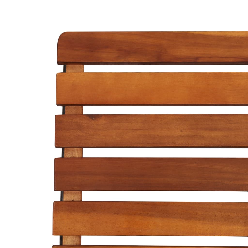 vidaXL Garden Chair | Set of 2 | Brown and Black | Acacia hardwood and steel