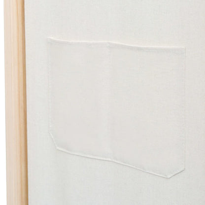 vidaXL 4-Panel Room Divider Cream 160x170x4 cm Fabric