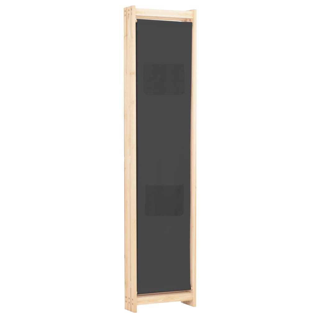 vidaXL 3-Panel Room Divider Grey 120x170x4 cm Fabric
