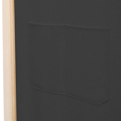 vidaXL 3-Panel Room Divider Grey 120x170x4 cm Fabric