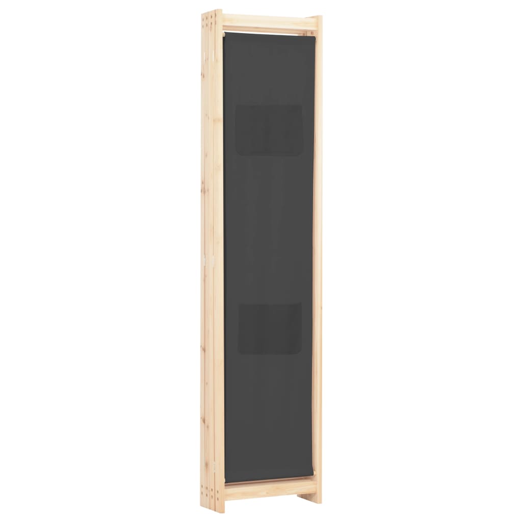 248176 vidaXL 4-Panel Room Divider Grey 160x170x4 cm Fabric