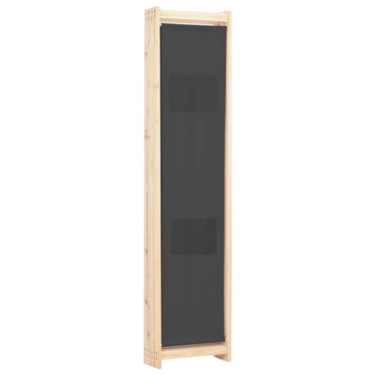248176 vidaXL 4-Panel Room Divider Grey 160x170x4 cm Fabric