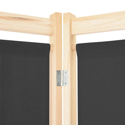 vidaXL 4-Panel Room Divider Grey 160x170x4 cm Fabric