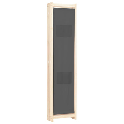 vidaXL 5-Panel Room Divider Grey 200x170x4 cm Fabric