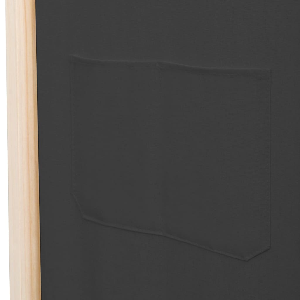 vidaXL 5-Panel Room Divider Grey 200x170x4 cm Fabric
