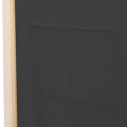 vidaXL 5-Panel Room Divider Grey 200x170x4 cm Fabric