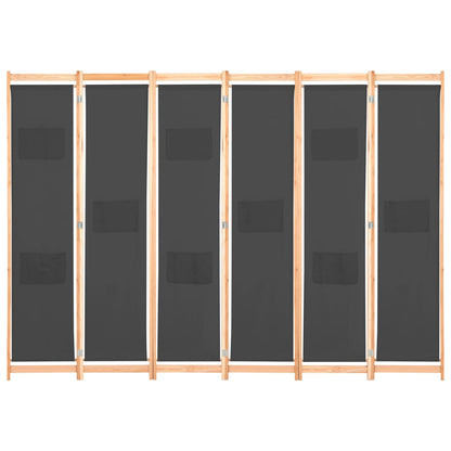 vidaXL 6-Panel Room Divider Grey 240x170x4 cm Fabric