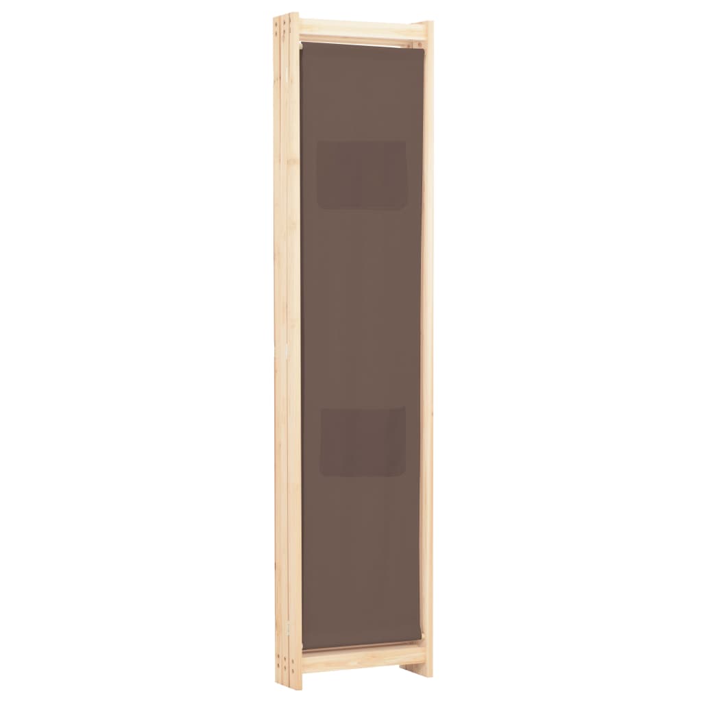 vidaXL 3-Panel Room Divider Brown 120x170x4 cm Fabric