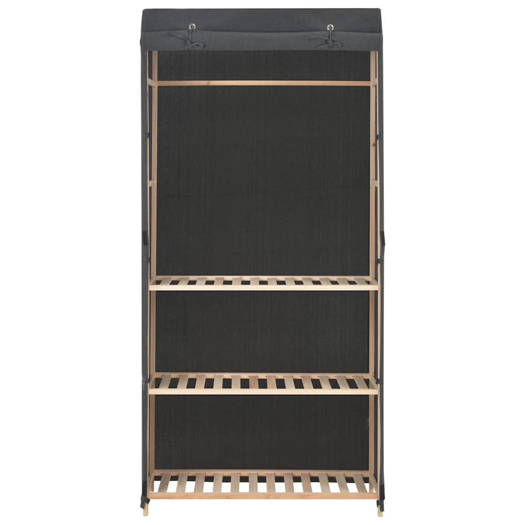 248187 vidaXL 3-Tier Wardrobe Grey 79x40x170 cm Fabric
