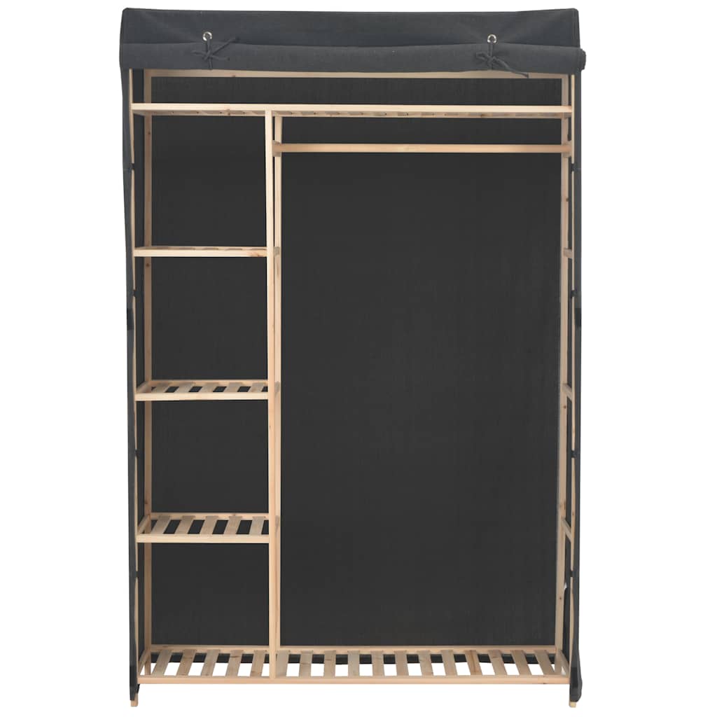 vidaXL Wardrobe | Grey | Cotton and Polyester fabric with Fir wood frame
