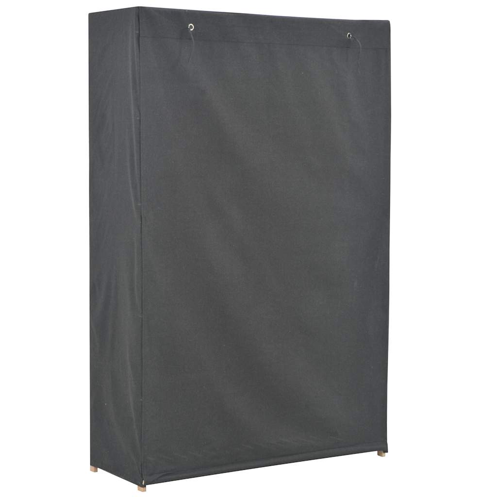 vidaXL Wardrobe | Grey | Cotton and Polyester fabric with Fir wood frame