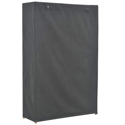 vidaXL Wardrobe | Grey | Cotton and Polyester fabric with Fir wood frame