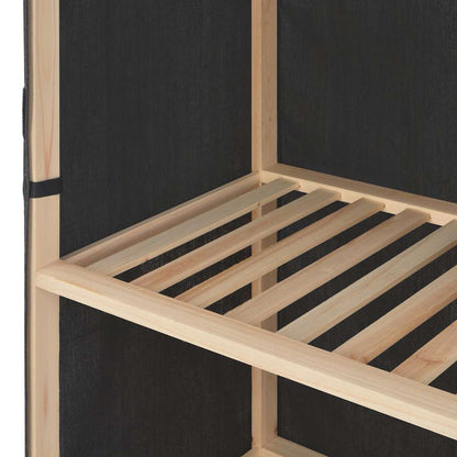 vidaXL Wardrobe | Grey | Cotton and Polyester fabric with Fir wood frame