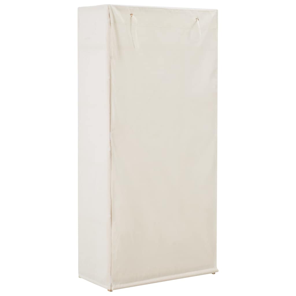 vidaXL Wardrobe | White | Fabric and solid fir wood frame | 79 x 40 x 170 cm