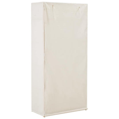 vidaXL Wardrobe | White | Fabric and solid fir wood frame | 79 x 40 x 170 cm