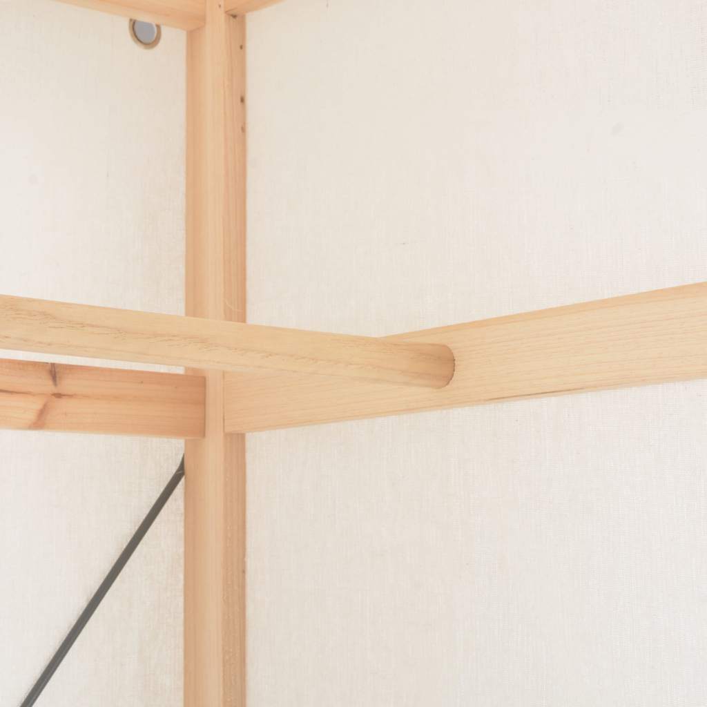 vidaXL Wardrobe | White | Fabric and solid fir wood frame | 79 x 40 x 170 cm