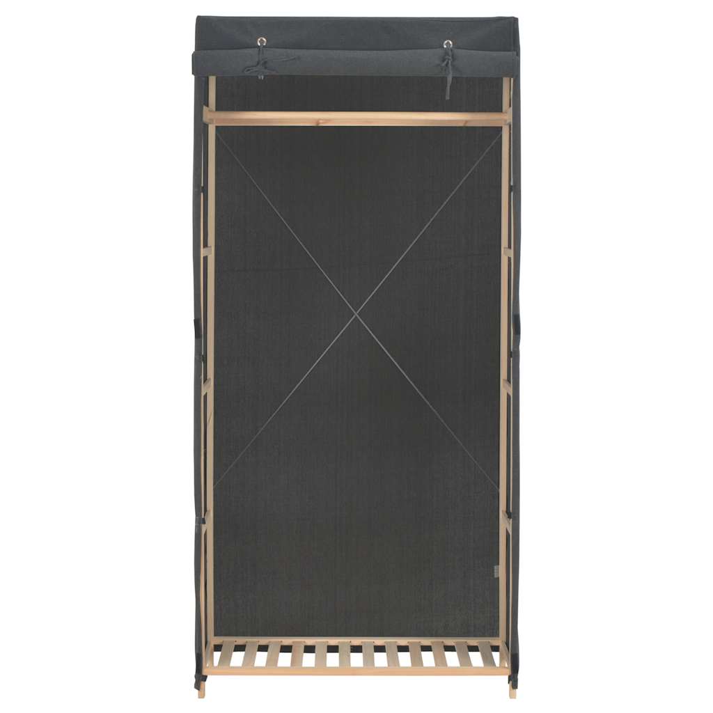 vidaXL Wardrobe | Grey | 60% Cotton, 40% Polyester Fabric, Solid Fir Wood