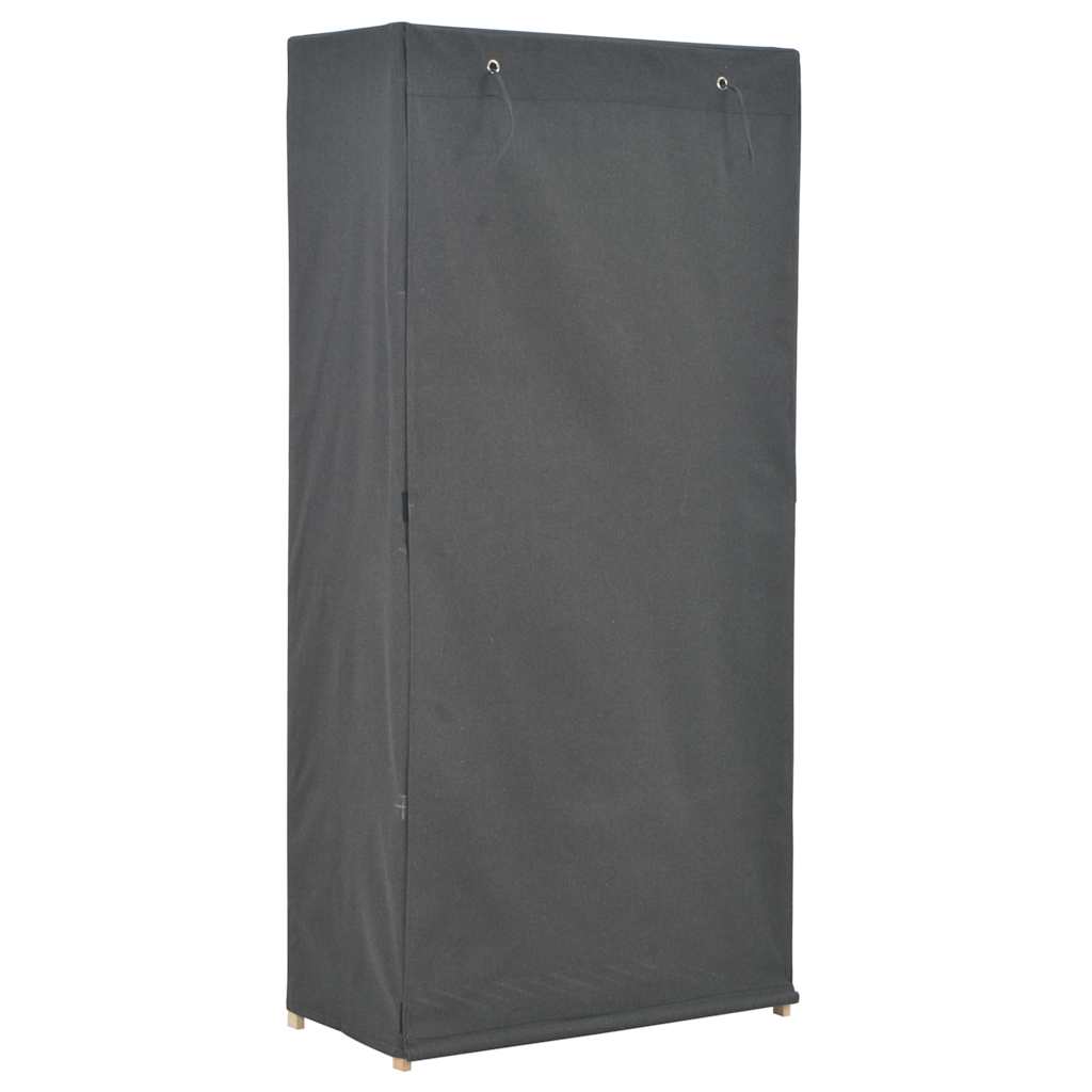 vidaXL Wardrobe | Grey | 60% Cotton, 40% Polyester Fabric, Solid Fir Wood