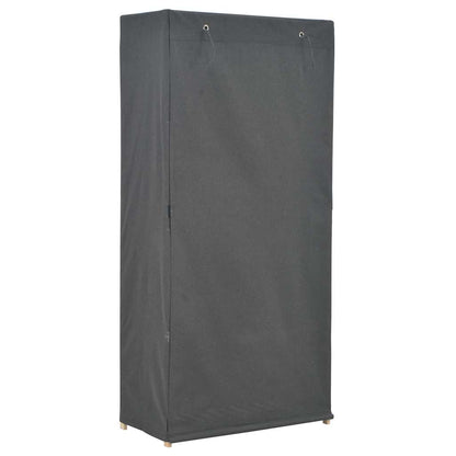 vidaXL Wardrobe | Grey | 60% Cotton, 40% Polyester Fabric, Solid Fir Wood