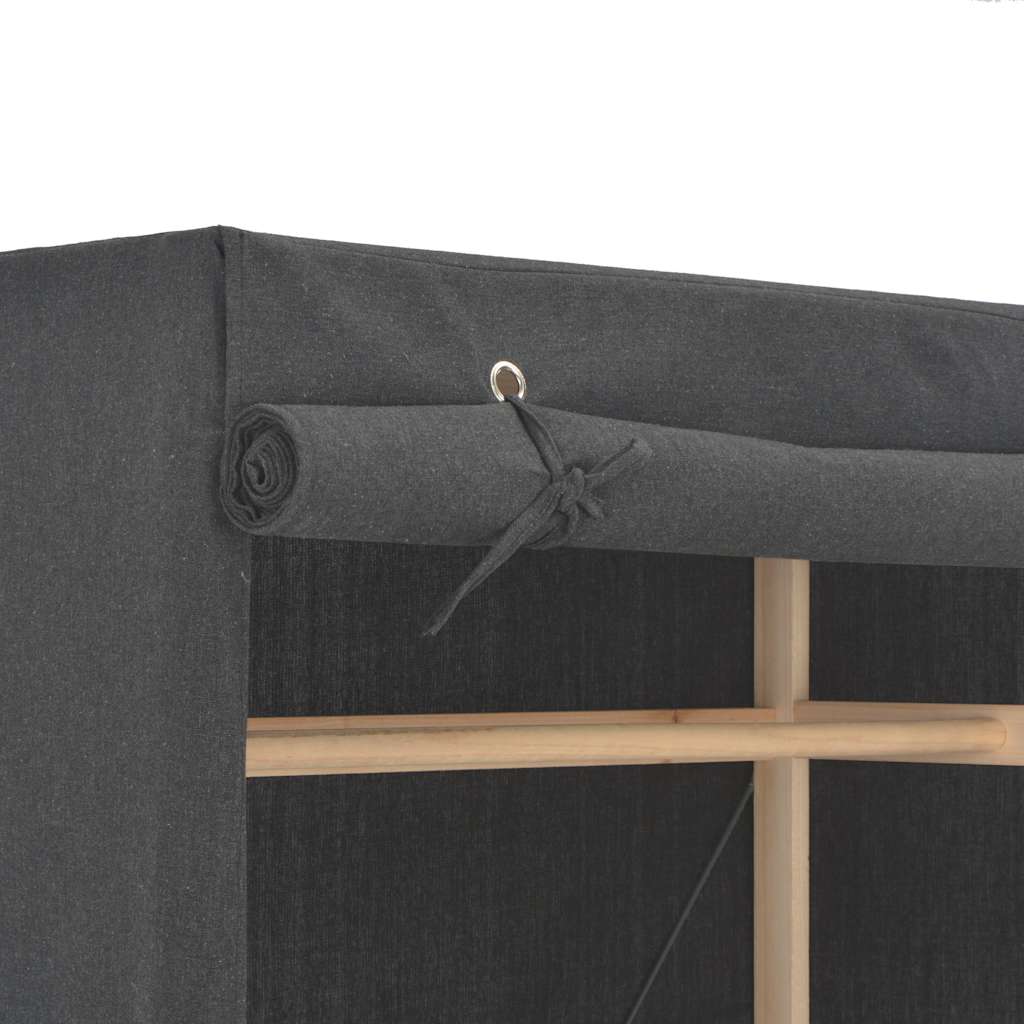 vidaXL Wardrobe | Grey | 60% Cotton, 40% Polyester Fabric, Solid Fir Wood