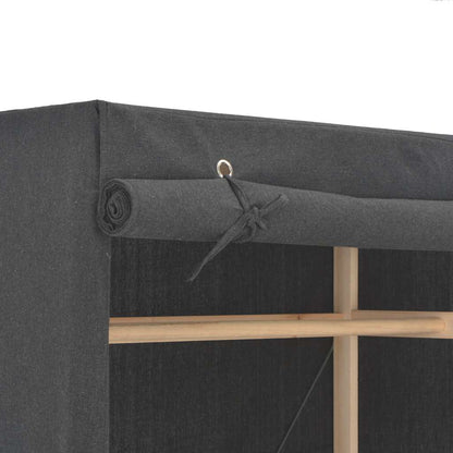 vidaXL Wardrobe | Grey | 60% Cotton, 40% Polyester Fabric, Solid Fir Wood