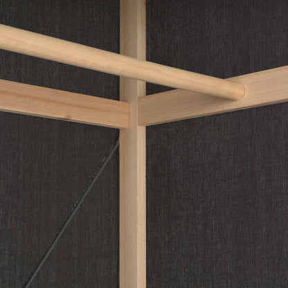 vidaXL Wardrobe | Grey | 60% Cotton, 40% Polyester Fabric, Solid Fir Wood