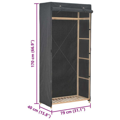 248193 vidaXL Wardrobe Grey 79x40x170 cm Fabric