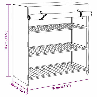 vidaXL Shoe Cabinet with Cover Grey 79x40x80 cm Fabric