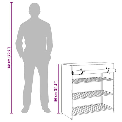 vidaXL Shoe Cabinet with Cover Grey 79x40x80 cm Fabric