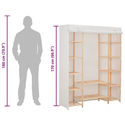 vidaXL Wardrobe White 135x40x170 cm Fabric