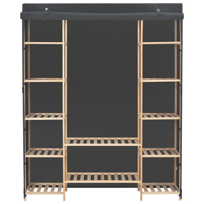 vidaXL Wardrobe | Grey | Fabric and solid fir wood | 135 cm x 40 cm x 170 cm